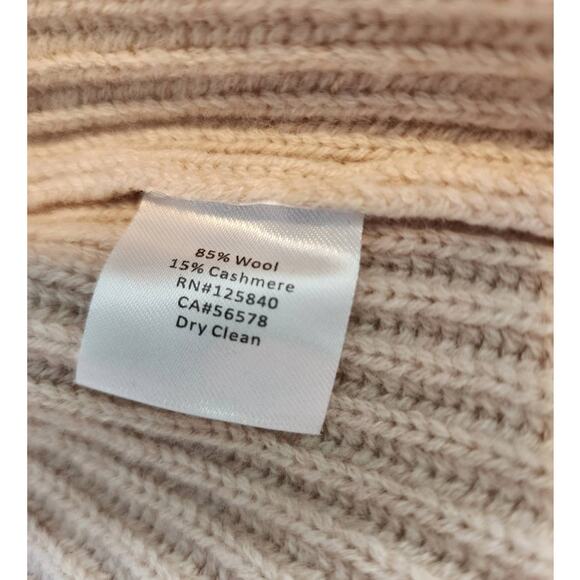 Intermix Charlie Cream Wool Cashmere Blend Fringed Ribbed Cardigan size Small - Picture 5 of 8